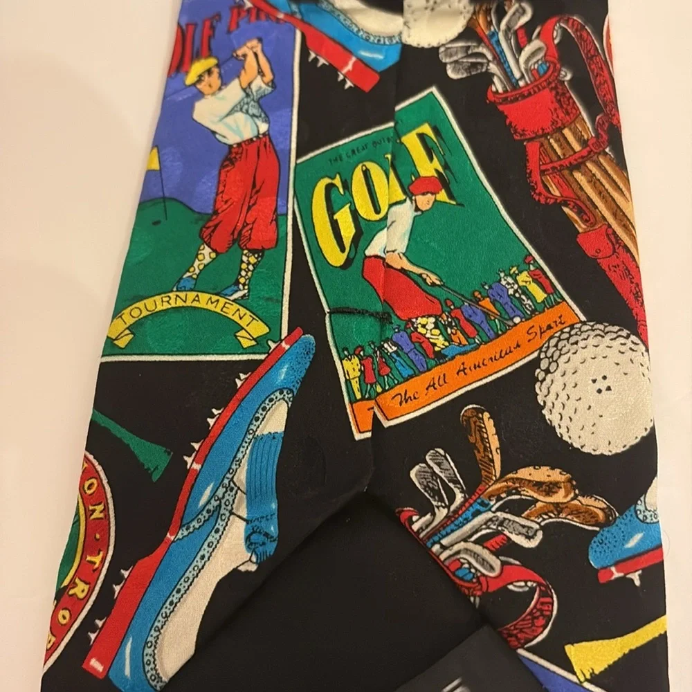 Addiction Golf Tournament Theme Men's 100% Silk Hand Made Necktie